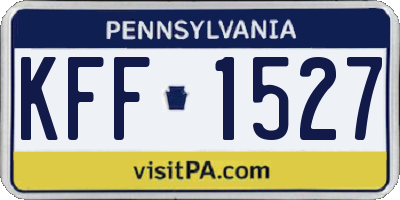 PA license plate KFF1527