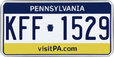 PA license plate KFF1529