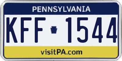 PA license plate KFF1544