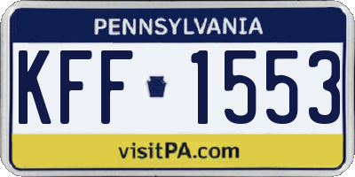 PA license plate KFF1553