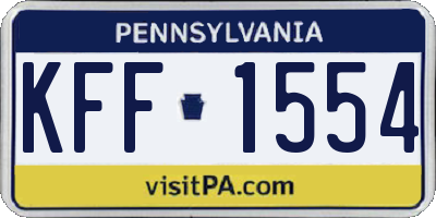 PA license plate KFF1554