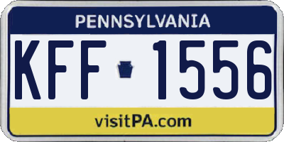 PA license plate KFF1556