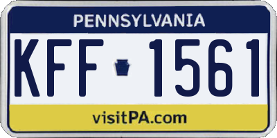 PA license plate KFF1561