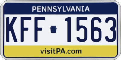 PA license plate KFF1563