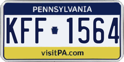 PA license plate KFF1564
