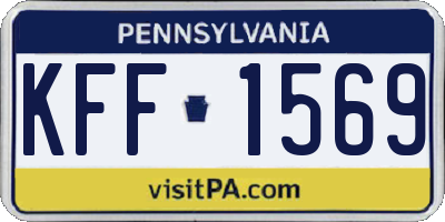 PA license plate KFF1569