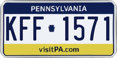 PA license plate KFF1571