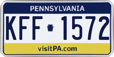 PA license plate KFF1572
