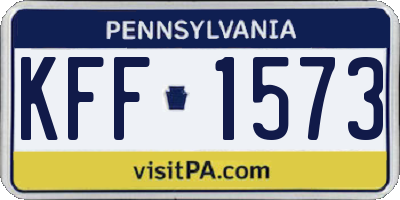 PA license plate KFF1573