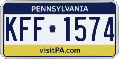 PA license plate KFF1574