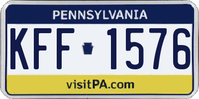 PA license plate KFF1576