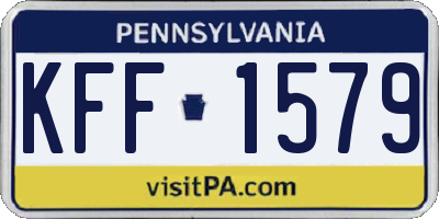 PA license plate KFF1579