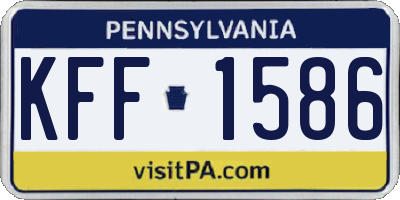 PA license plate KFF1586
