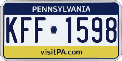PA license plate KFF1598