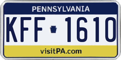 PA license plate KFF1610