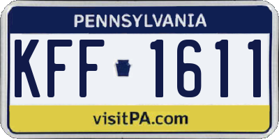 PA license plate KFF1611