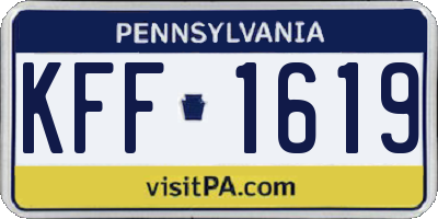PA license plate KFF1619