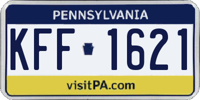 PA license plate KFF1621