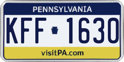 PA license plate KFF1630