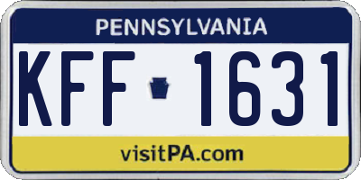 PA license plate KFF1631