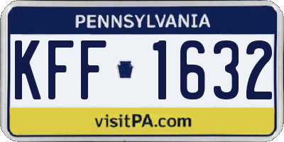 PA license plate KFF1632