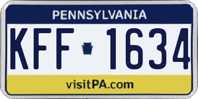 PA license plate KFF1634