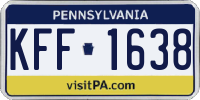 PA license plate KFF1638