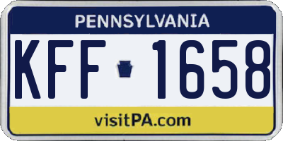 PA license plate KFF1658
