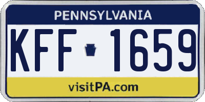 PA license plate KFF1659