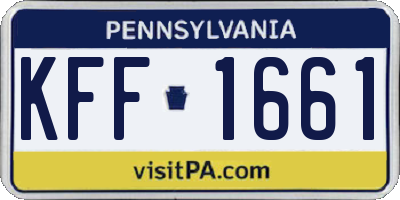 PA license plate KFF1661