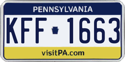 PA license plate KFF1663