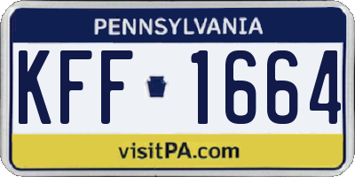 PA license plate KFF1664