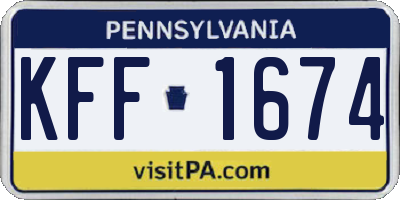 PA license plate KFF1674