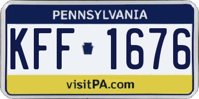 PA license plate KFF1676