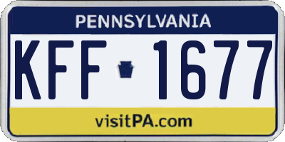 PA license plate KFF1677