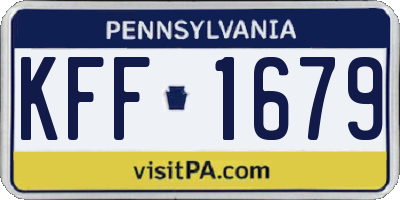 PA license plate KFF1679