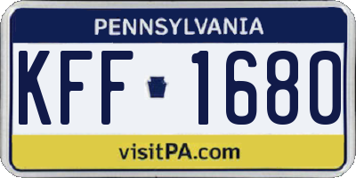 PA license plate KFF1680