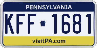 PA license plate KFF1681