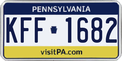 PA license plate KFF1682