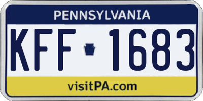 PA license plate KFF1683