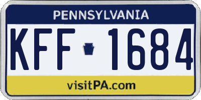 PA license plate KFF1684