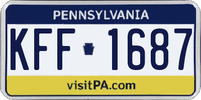 PA license plate KFF1687