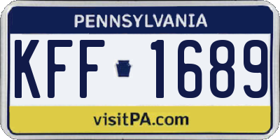 PA license plate KFF1689