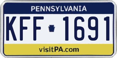 PA license plate KFF1691