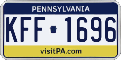 PA license plate KFF1696