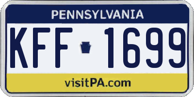 PA license plate KFF1699