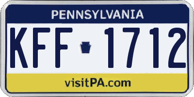 PA license plate KFF1712