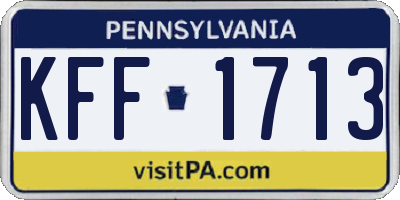 PA license plate KFF1713