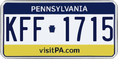 PA license plate KFF1715
