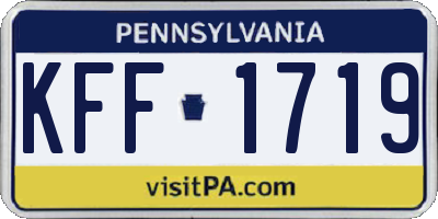 PA license plate KFF1719